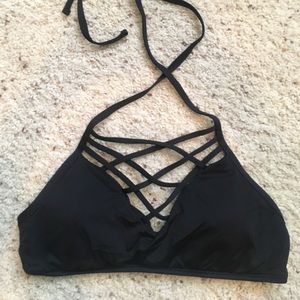 Strappy Black Padded Bikini Top
